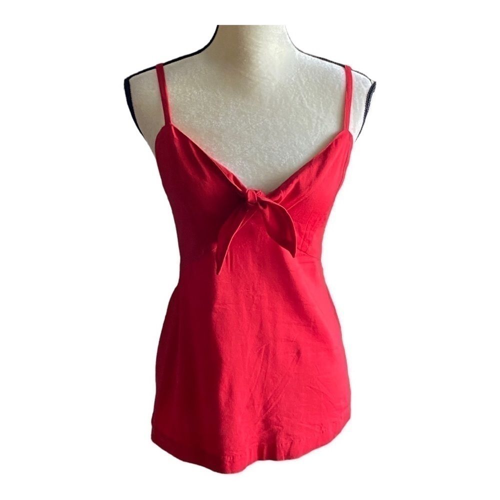 NWT-OLD NAVY-RED TIE FRONT TOP-SIZE XS